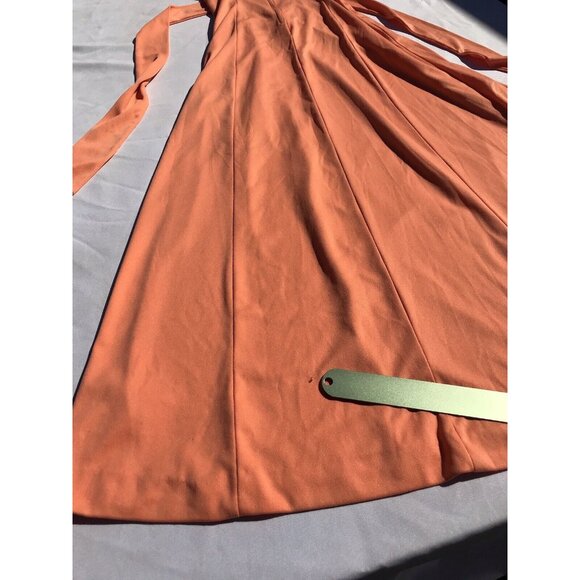 Vtg S M 60s 70s Mod Angel Bell Sleeve Goddess Boho Hippie Polyester Maxi Dress - Picture 9 of 16